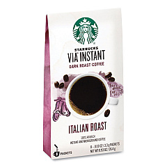 Starbucks VIA Ready Brew Coffee, 0.11 oz, Italian Roast, 8 Packets/Bag, 12 Bags/Carton (SBK12407838CT)