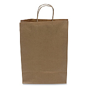 Kari-Out Kraft Paper Bags, Natural Kraft Flat Handles, 10" x 6" x 13", Natural, 250/Carton (KOT1200110)