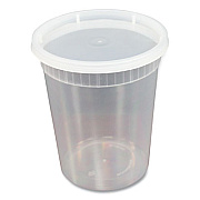GEN Plastic Deli Container with Lid, 32 oz, Clear, Plastic, 240/Carton (GENDELI32OZ)