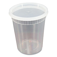 GEN Plastic Deli Container with Lid, 32 oz, Clear, Plastic, 240/Carton (GENDELI32OZ)