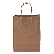 Kari-Out Kraft Paper Bags, Natural Kraft Flat Handles, 8" x 5" x 11", Natural, 250/Carton (KOT1200050)
