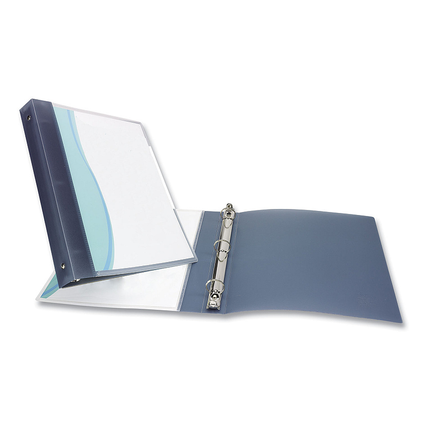Avery Flexible View Binder with Round Rings, 3 Rings, 1" Capacity, 11 x 8.5, Gray (AVE17676)