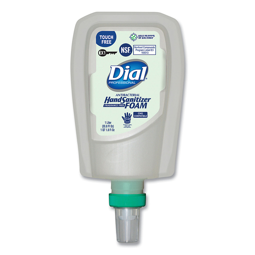 Dial Professional Antibacterial Foaming Hand Sanitizer Refill for FIT X1 Touch-Free Dispenser, 1 L Refill, Fragrance-Free, 3/Carton (DIA16690)
