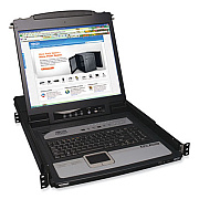 Tripp Lite 8-Port NetDirector 1U Rackmount Console KVM Switch w/ 19" LCD and IP Remote Access, TAA Compliant, Ships in 7-10 Bus Days (B020U0819IP)