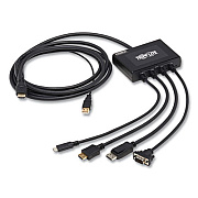 Tripp Lite 4-Port Presentation Adapter, TAA Compliant, Ships in 7-10 Business Days (TRPB3214X1HDVC)