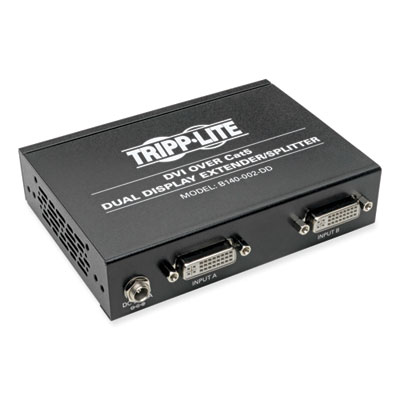 Tripp Lite 2-Port DVI Over CAT5/6 Dual Display Splitter/Extender, TAA Compliant, Ships in 7-10 Business Days (B140002DD)