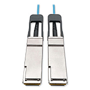 Tripp Lite QSFP+ to QSFP+ Active Fiber Optic Cable, 6.6 ft, Aqua, Ships in 7-10 Business Days (N28F02MAQ)