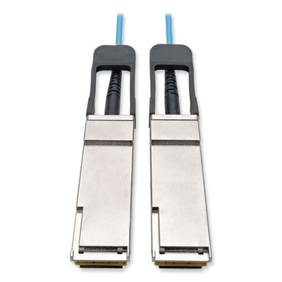 Tripp Lite QSFP+ to QSFP+ Active Fiber Optic Cable, 6.6 ft, Aqua, Ships in 7-10 Business Days (N28F02MAQ)