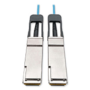 Tripp Lite QSFP+ to QSFP+ Active Fiber Optic Cable, 9.8 ft, Aqua, Ships in 7-10 Business Days (N28F03MAQ)