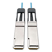Tripp Lite QSFP+ to QSFP+ Active Fiber Optic Cable, 16.4 ft, Aqua, Ships in 7-10 Business Days (N28F05MAQ)