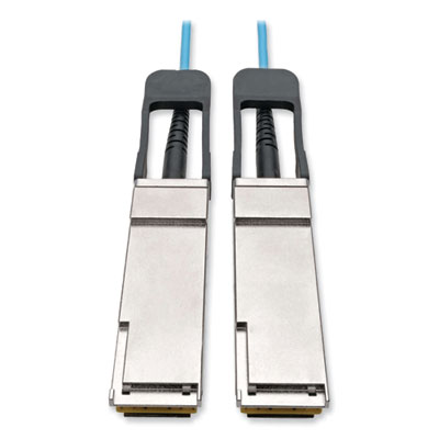 Tripp Lite QSFP+ to QSFP+ Active Fiber Optic Cable, 16.4 ft, Aqua, Ships in 7-10 Business Days (N28F05MAQ)