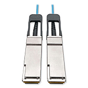 Tripp Lite QSFP+ to QSFP+ Active Fiber Optic Cable, 32.8 ft, Aqua, Ships in 7-10 Business Days (N28F10MAQ)