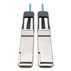 Tripp Lite QSFP+ to QSFP+ Active Fiber Optic Cable, 32.8 ft, Aqua, Ships in 7-10 Business Days (N28F10MAQ)