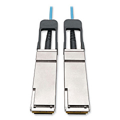 Tripp Lite QSFP+ to QSFP+ Active Fiber Optic Cable, 98.4 ft, Aqua, Ships in 7-10 Business Days (N28F30MAQ)