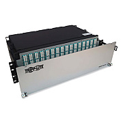 Tripp Lite 3U Preloaded Multimode Fiber Cable Panel, (64) MTP/MPO (F) to (256) LC Duplex (F), 9.8 ft, Aqua, Ships in 7-10 Business Days (N48M64M8L403)