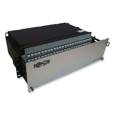 Tripp Lite 3U Preloaded Singlemode Fiber Cable Panel, (24) MTP/MPO (F) to (96) LC Duplex (F), 32.8 ft, YW, Ships in 7-10 Bus Days (N48S24M8L410)
