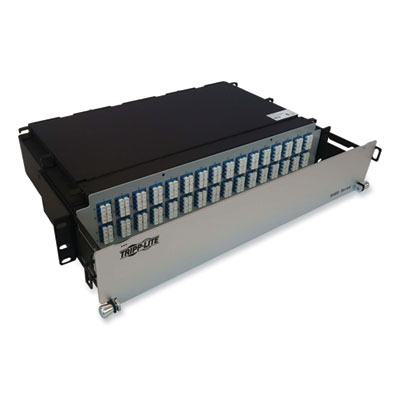 Tripp Lite 2U Preloaded Singlemode Fiber Cable Panel, (32) MTP/MPO (F) to (128) LC Duplex (F), 9.8 ft, YW, Ships in 7-10 Bus Days (N48S32M8L403)