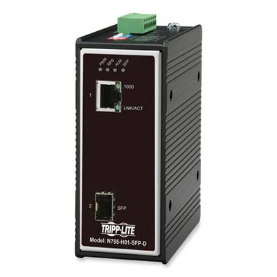 Tripp Lite Industrial Gigabit Fiber to Ethernet Media Converter, Black, Ships in 7-10 Business Days (N785I01SFPD)