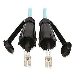 Tripp Lite Industrial Duplex Fiber Optic Patch Cable, 32.8 ft, Aqua, Ships in 7-10 Business Days (N82010MIND)