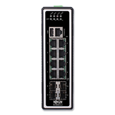 Tripp Lite 8-Port Managed Industrial Layer 2 Gigabit Ethernet Switch, TAA Compliant, Ships in 7-10 Business Days (NGIM08C4L2)