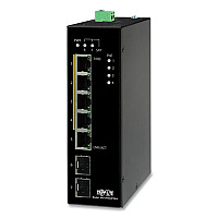 Tripp Lite 5-Port Unmanaged Industrial PoE+/SFP Gigabit Ethernet Switch, TAA Compliant, Ships in 7-10 Business Days (NGIU05C2POE4)
