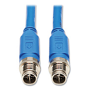 Tripp Lite Shielded M12 X-Code CAT6a Ethernet Cable, 6.6 ft, Blue, Ships in 7-10 Business Days (NM126A102MBL)