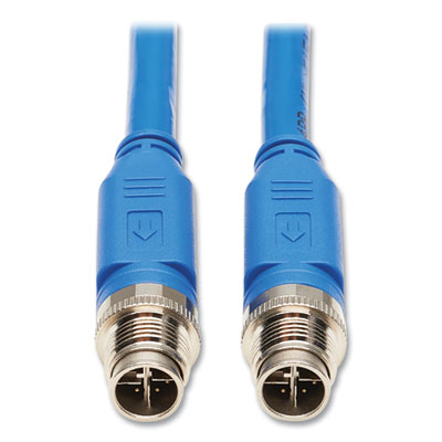 Tripp Lite Shielded M12 X-Code CAT6a Ethernet Cable, 6.6 ft, Blue, Ships in 7-10 Business Days (NM126A102MBL)