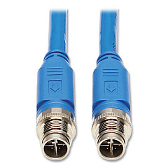 Tripp Lite Shielded M12 X-Code CAT6a Ethernet Cable, 9.8 ft, Blue, Ships in 7-10 Business Days (NM126A103MBL)