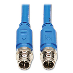 Tripp Lite Shielded M12 X-Code CAT6a Ethernet Cable, 16.4 ft, Blue, Ships in 7-10 Business Days (NM126A105MBL)