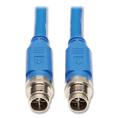 Tripp Lite Shielded M12 X-Code CAT6a Ethernet Cable, 16.4 ft, Blue, Ships in 7-10 Business Days (NM126A105MBL)