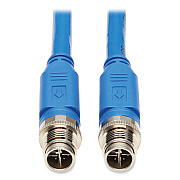 Tripp Lite Shielded M12 X-Code CAT6a Ethernet Cable, 32.8 ft, Blue, Ships in 7-10 Business Days (NM126A110MBL)