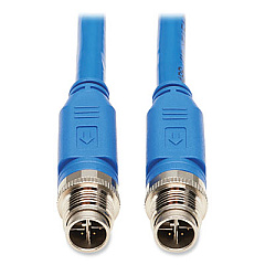 Tripp Lite Shielded M12 X-Code CAT6a Ethernet Cable, 32.8 ft, Blue, Ships in 7-10 Business Days (NM126A110MBL)