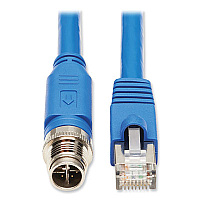Tripp Lite Shielded M12 X-Code to RJ45 CAT6a Ethernet Cable, 3.3 ft, Blue, Ships in 7-10 Business Days (NM126A201MBL)