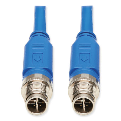 Tripp Lite M12 X-Code CAT6 Ethernet Cable, 3.3 ft, Blue, Ships in 7-10 Business Days (NM1260101MBL)