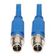 Tripp Lite M12 X-Code CAT6 Ethernet Cable, 6.6 ft, Blue, Ships in 7-10 Business Days (NM1260102MBL)