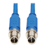 Tripp Lite M12 X-Code CAT6 Ethernet Cable, 32.8 ft, Blue, Ships in 7-10 Business Days (NM1260110MBL)