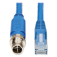 Tripp Lite M12 X-Code to RJ45 CAT6 Ethernet Cable, 6.6 ft, Blue, Ships in 7-10 Business Days (NM1260202MBL)