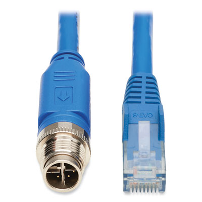 Tripp Lite M12 X-Code to RJ45 CAT6 Ethernet Cable, 32.8 ft, Blue, Ships in 7-10 Business Days (NM1260210MBL)