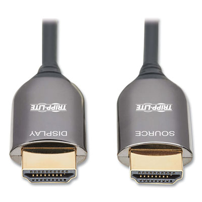 Tripp Lite HDMI Plenum-Rated Active Fiber Optic Cable, 32.8 ft, Black, Ships in 7-10 Business Days (P568F10M8K6)