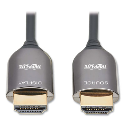 Tripp Lite HDMI Plenum-Rated Active Fiber Optic Cable, 82 ft, Black, Ships in 7-10 Business Days (P568F25M8K6)