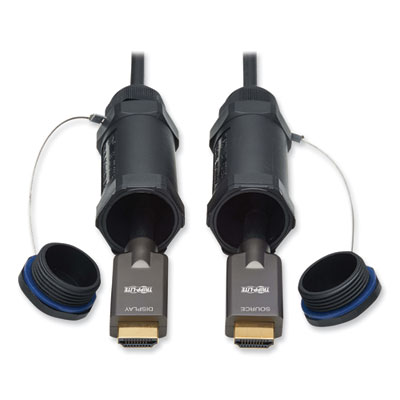 Tripp Lite High-Speed Armored Hooded HDMI Active Fiber Optic Cable, 98.4 ft, Black, Ships in 7-10 Business Days (P568FA30MW)