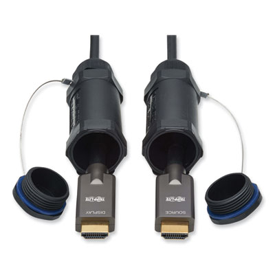 Tripp Lite High-Speed Armored Hooded HDMI Active Fiber Optic Cable, 164 ft, Black, Ships in 7-10 Business Days (P568FA50MW)