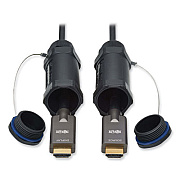 Tripp Lite High-Speed Armored Hooded HDMI Active Fiber Optic Cable, 230 ft, Black, Ships in 7-10 Business Days (P568FA70MWR)
