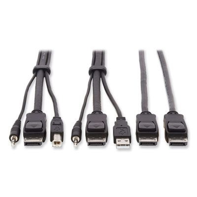 Tripp Lite Dual DisplayPort KVM Cable Kit, 10 ft, Black, Ships in 7-10 Business Days (P783010DP)