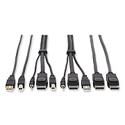 Tripp Lite 3.5 mm/DisplayPort/USB Three-in-One KVM Cable Kit, 10 ft, Black, Ships in 7-10 Business Days (TRPP783010DPU)
