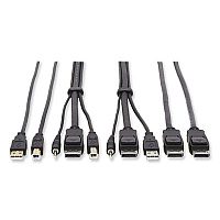 Tripp Lite 3.5 mm/DisplayPort/USB Three-in-One KVM Cable Kit, 10 ft, Black, Ships in 7-10 Business Days (TRPP783010DPU)