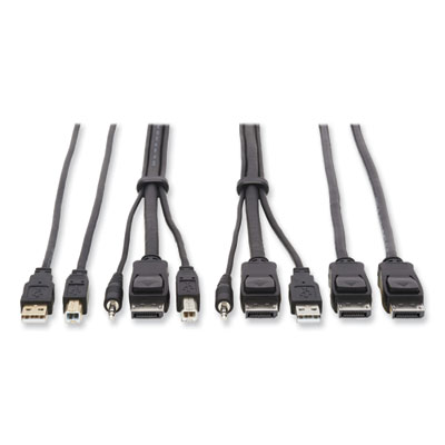 Tripp Lite 3.5 mm/DisplayPort/USB Three-in-One KVM Cable Kit, 10 ft, Black, Ships in 7-10 Business Days (TRPP783010DPU)