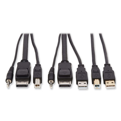 Tripp Lite DisplayPort KVM Cable Kit, 10 ft, Black, Ships in 7-10 Business Days (TRPP783010U)
