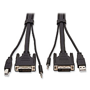 Tripp Lite 3.5 mm/DVI/USB KVM Cable Kit, 10 ft, Black, Ships in 7-10 Business Days (TRPP784010)