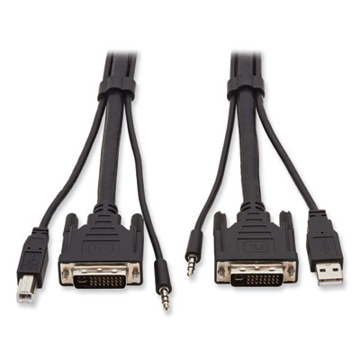 Tripp Lite 3.5 mm/DVI/USB KVM Cable Kit, 10 ft, Black, Ships in 7-10 Business Days (TRPP784010)